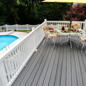 Poolside Deck with TAM-RAIL -- Envision Distinction Grey Wood composite decking