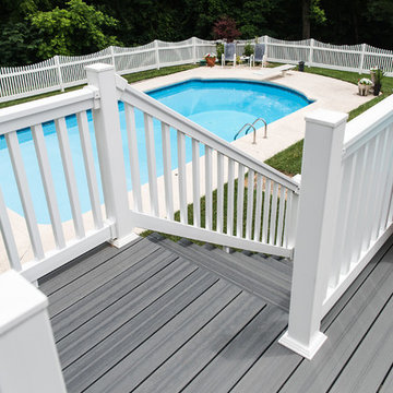 Poolside Deck with TAM-RAIL -- Envision Distinction Grey Wood composite decking