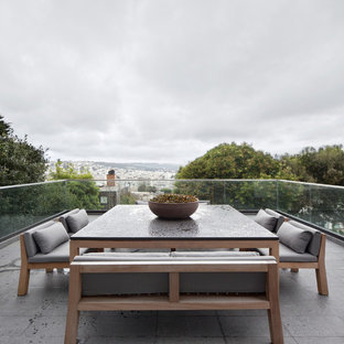 Immagine di una terrazza contemporanea sul tetto e sul tetto con nessuna copertura