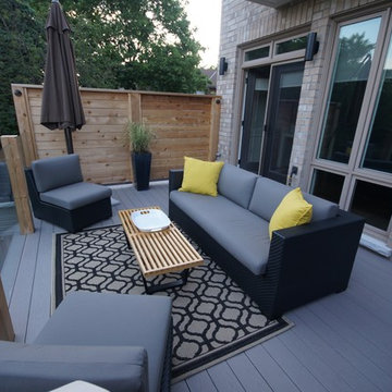 PVC deck with Tempered glass railings and Outdoor Furniture