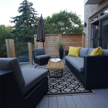 PVC deck with Tempered glass railings and Outdoor Furniture