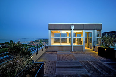 Inspiration for a contemporary rooftop rooftop deck remodel in Seattle