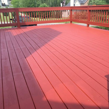 Red Backyard Deck