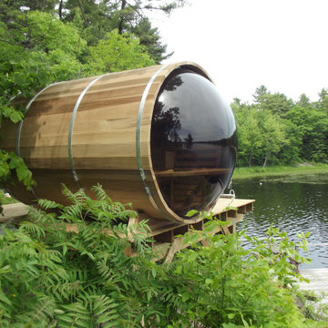 Red Cedar Barrel Sauna with Panoramic View - 4.5 kW ETL Certified - 5 Person