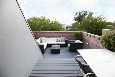 Deck - mid-sized contemporary rooftop deck idea in New York with no cover