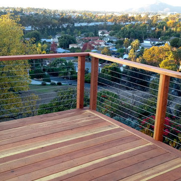 Redwood Deck and Cable Railing