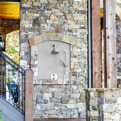 Inspiration for a rustic deck remodel in Other