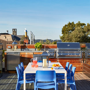 Idee per una terrazza minimal di medie dimensioni, sul tetto e sul tetto con nessuna copertura