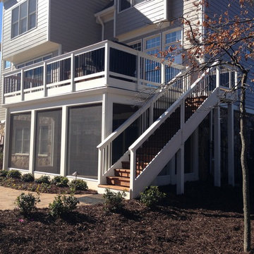Screen in patio below deck