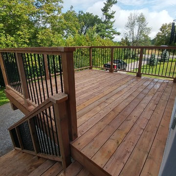 Second floor pressure treated deck with aluminum balusters