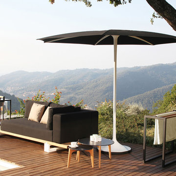 Selling: Vigor Lounge Sectional, Palma Umbrella, Tea Time Side Table