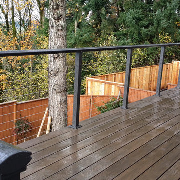 Shaped Bronze Aluminum Railing for Deck in Vancouver, WA