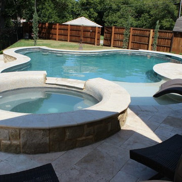 southlake travertine pavers  pool  remodeling