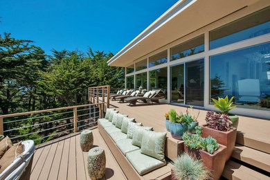 Large backyard deck photo in San Francisco with no cover