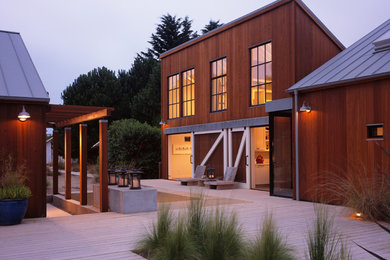 Modelo de terraza de estilo de casa de campo sin cubierta