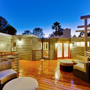 Trendy rooftop rooftop deck photo in San Diego with a pergola