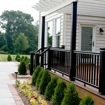 Timber Tech Deck wiht Intex Pergola and Bluestone Patio