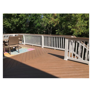 TimberTech Deck with White Vinyl Railings by Long Grove, IL TimberTech ...
