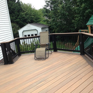 Timbertech Tigerwood Deck and Stamp Concrete Patio