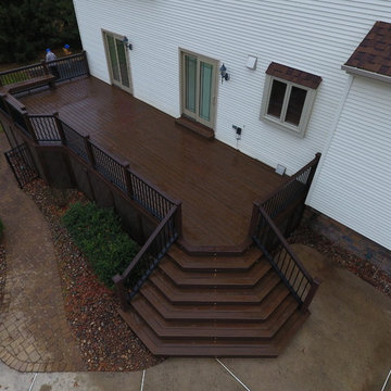 Transcend decking and railing, custom steps