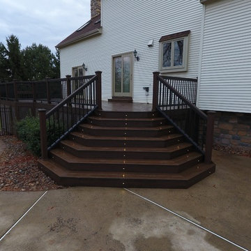 Transcend decking and railing, custom steps