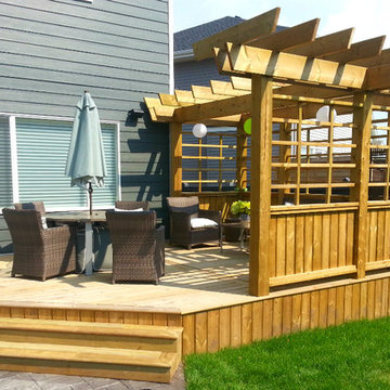 Treated Deck with Custom Privacy Screen and Pergola