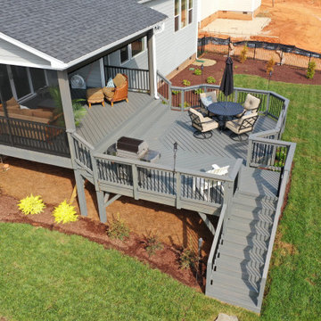 Treated Wood Deck with Multi Level Seating Area