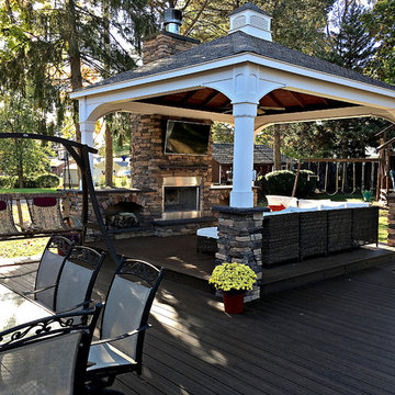 Trex Deck with Outdoor Kitchen and Pavilion