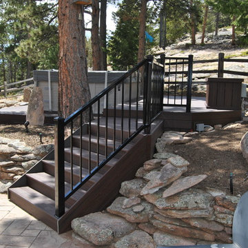 TREX deck with powdercoated wrought iron railing
