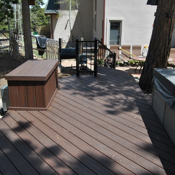 TREX deck with powdercoated wrought iron railing