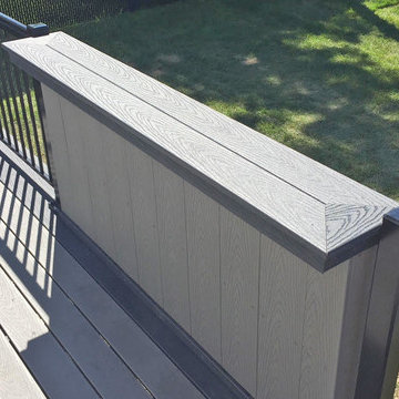 Trex Select Pebble Grey and Winchester Grey Deck with Black Aluminium Railings