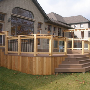 Two Tiered Composite Deck and Privacy Wall