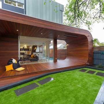 Ultra-modern oval outdoor deck