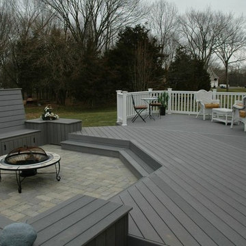 Unique deck and patio combination design in Middletown, CT