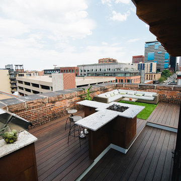 Urban Rooftop Deck -- Envision Distinction Rustic Walnut composite decking