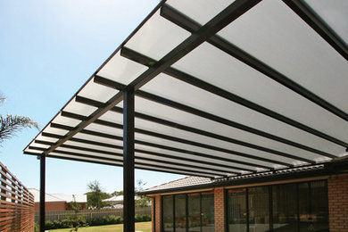 Design ideas for a medium sized contemporary back terrace in Adelaide with a pergola.