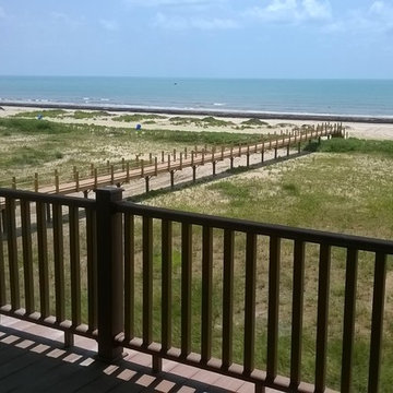 View of Seahorse Beach Club dune walkover from custom home balconey
