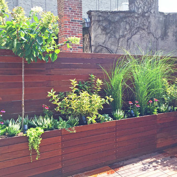 West Village Custom Roof Deck with Planter Boxes and Fence