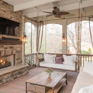 White and Tall Screened Porch