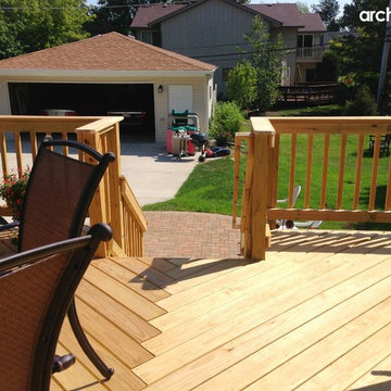 Wood Deck with Patio in Glenview, Illinois