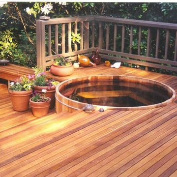 Wood Fired Hot Tub Deck Installation