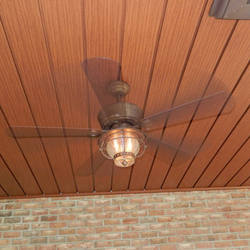 Wood Grained Under Deck Ceiling with Fan in Winston Salem NC