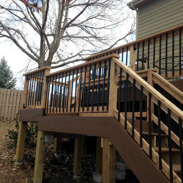 Wooden Deck with Metal Railing