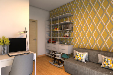 Diseño y distribución de dormitorio de invitados, despacho y zona de juegos