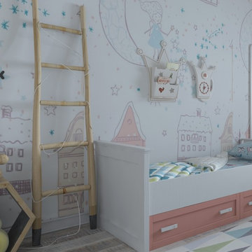 Дизайн детской для 2 детей,проект 3-х комнатной квартиры Спб