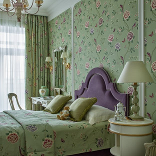 Foto de dormitorio infantil de 4 a 10 años, clásico, de tamaño medio, con paredes multicolor