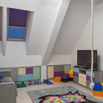 Замечательная двухуровневая квартира с фантастическим детским этажом