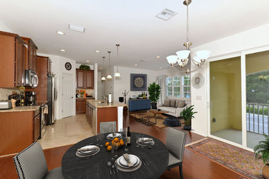 Example of a small transitional kitchen/dining room combo design in Tampa