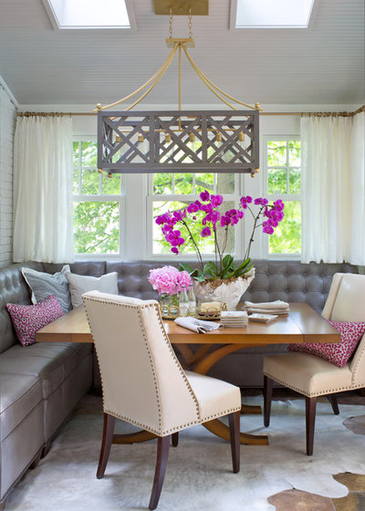 Transitional Dining Room by Laura Lee Home