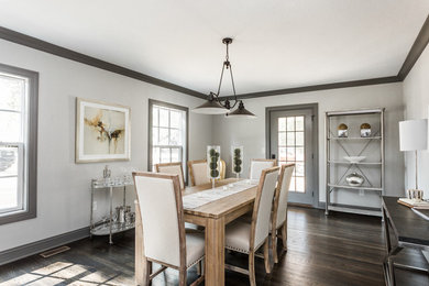 Mid-sized elegant dining room photo in Indianapolis with beige walls